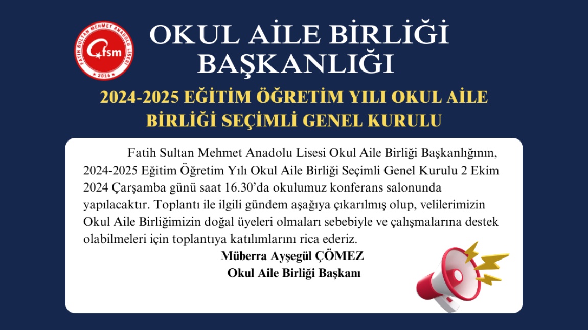 OKUL AİLE BİRLİĞİ TOPLANTIMIZ